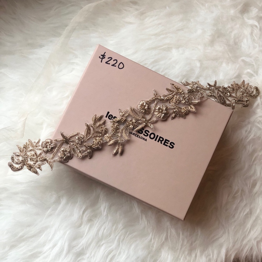 Pronovias Belt Bridal Antique Silver Gold NWT